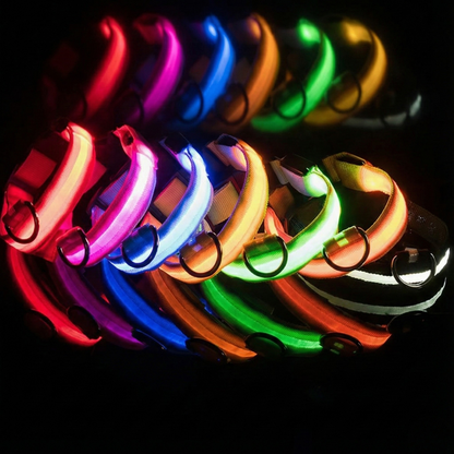 Premium LED Safety Dog Collar – High-Visibility Glow-in-the-Dark Night Walking Collar, Adjustable & Durable for Small to Large Dogs