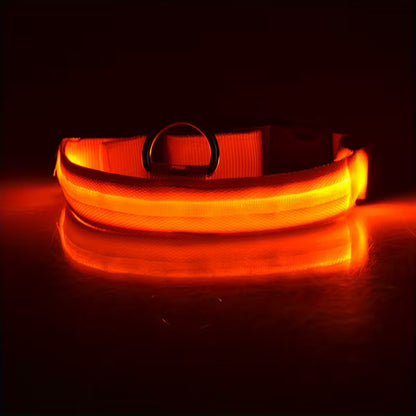 Premium LED Safety Dog Collar – High-Visibility Glow-in-the-Dark Night Walking Collar, Adjustable & Durable for Small to Large Dogs